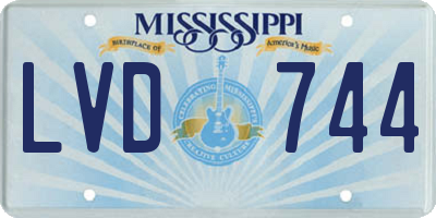 MS license plate LVD744