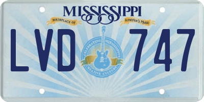 MS license plate LVD747