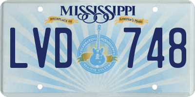 MS license plate LVD748