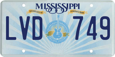 MS license plate LVD749