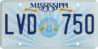 MS license plate LVD750