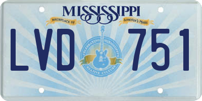 MS license plate LVD751