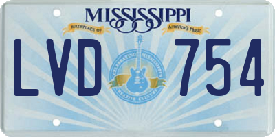 MS license plate LVD754
