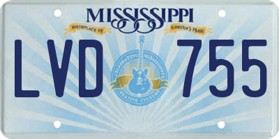 MS license plate LVD755
