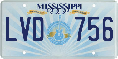 MS license plate LVD756