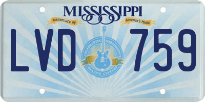 MS license plate LVD759