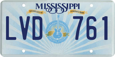 MS license plate LVD761