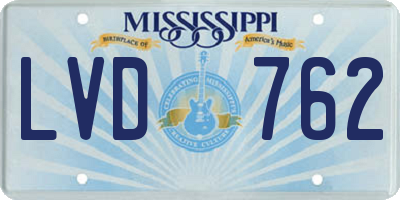MS license plate LVD762