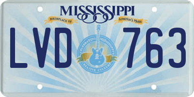 MS license plate LVD763