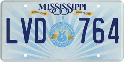 MS license plate LVD764