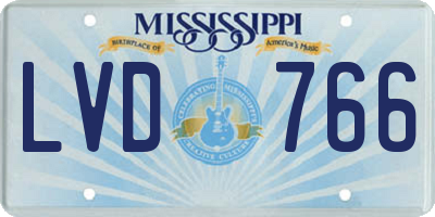 MS license plate LVD766