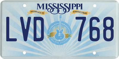 MS license plate LVD768
