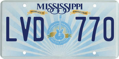 MS license plate LVD770