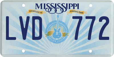 MS license plate LVD772