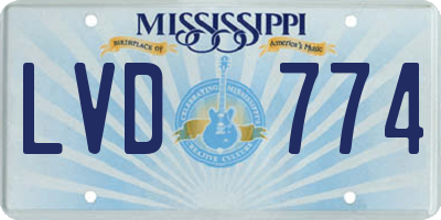 MS license plate LVD774