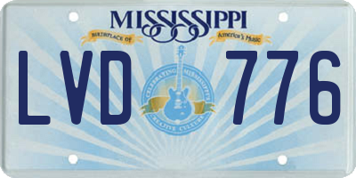 MS license plate LVD776
