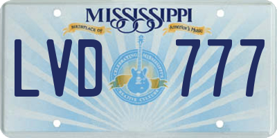 MS license plate LVD777