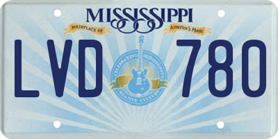 MS license plate LVD780