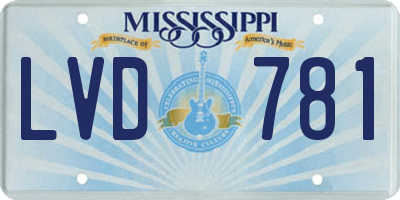 MS license plate LVD781