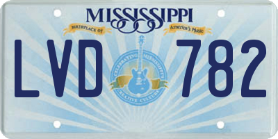 MS license plate LVD782