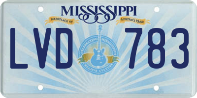 MS license plate LVD783