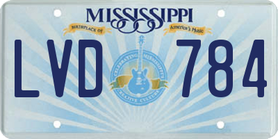 MS license plate LVD784