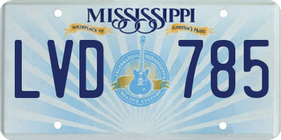 MS license plate LVD785