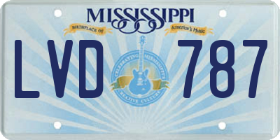 MS license plate LVD787
