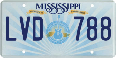 MS license plate LVD788