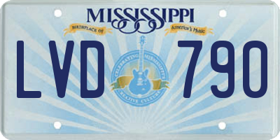 MS license plate LVD790