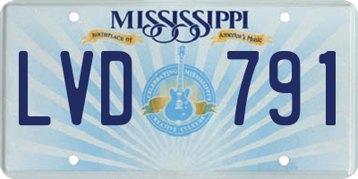 MS license plate LVD791