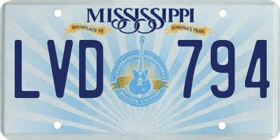 MS license plate LVD794