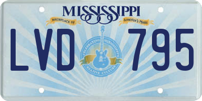 MS license plate LVD795