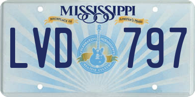 MS license plate LVD797