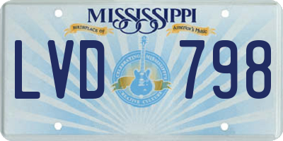 MS license plate LVD798