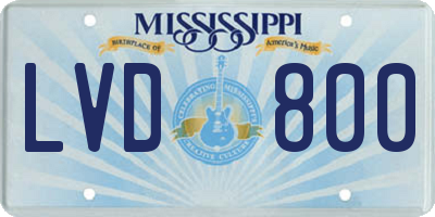 MS license plate LVD800