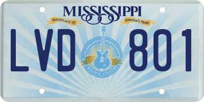 MS license plate LVD801