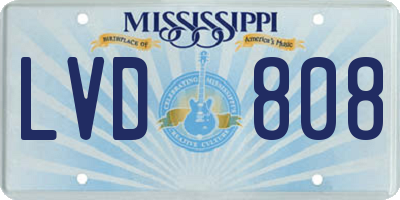 MS license plate LVD808