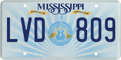 MS license plate LVD809