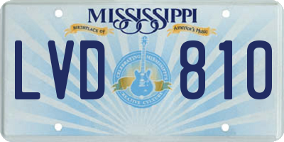 MS license plate LVD810