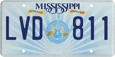MS license plate LVD811