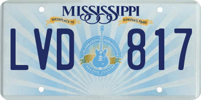 MS license plate LVD817