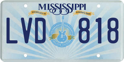 MS license plate LVD818