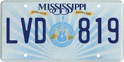 MS license plate LVD819