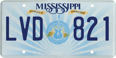 MS license plate LVD821