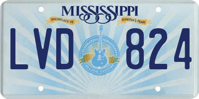 MS license plate LVD824