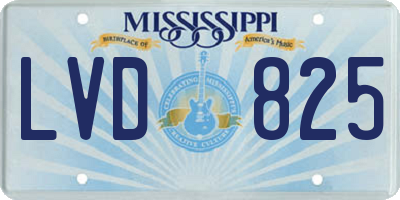 MS license plate LVD825