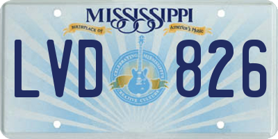 MS license plate LVD826
