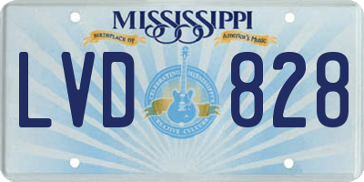 MS license plate LVD828
