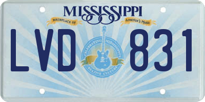 MS license plate LVD831